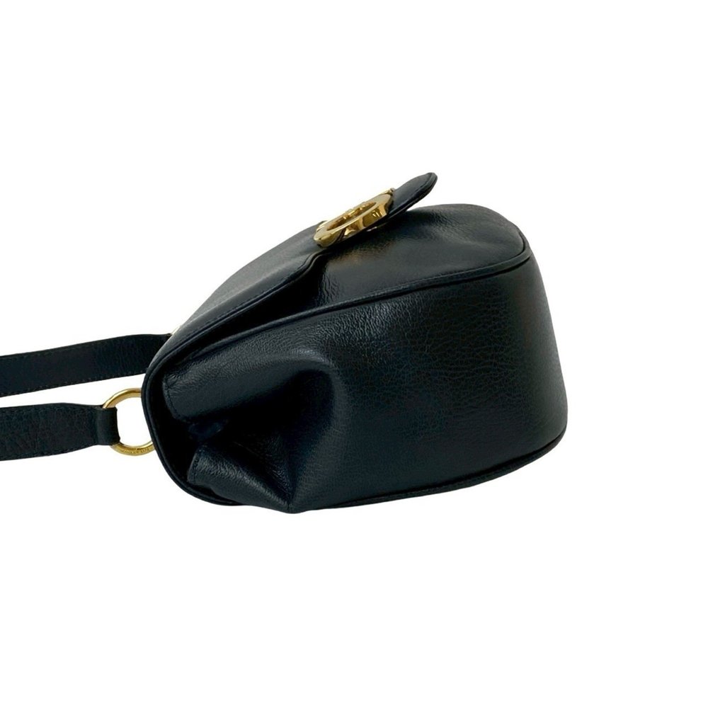 Salvatore Ferragamo Gancini Leather Shoulder Bag/Pochette in Navy Blue (19938) - Picture 5 of 10
